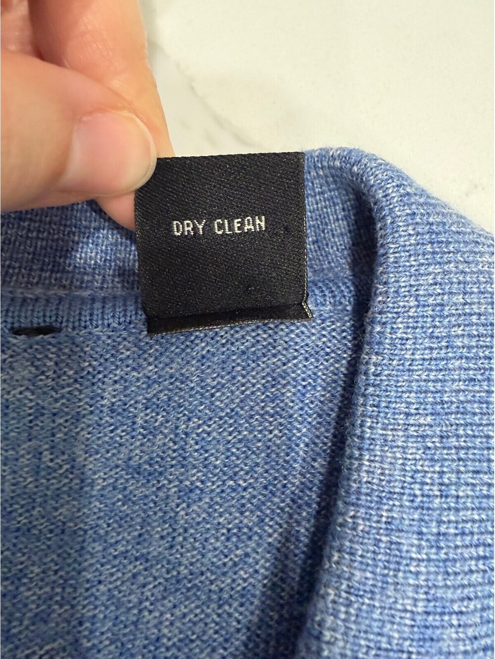 JoS. A. Bank Men’s 100% Merino Wool Long Sleeve Polo Sweater – Blue – Size L - Picture 5 of 7
